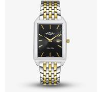 Rotary GB08021/04 Men's Ultra Slim Sunray Dial Bracelet Strap Watch, Silver/Gold