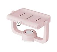 Rotary wall-mounted soap holder - with suction cup mount that supports sponge tray drain Promotes efficient water removal Improves shower drain organization