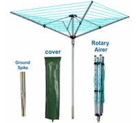 Rotary Washing Line 60m Heavy Duty Clothes Line Outdoor Airer & Spike