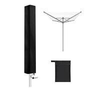 Rotary Washing Line Cover, Waterproof Rotary Dryer Cover with Zip and Drawstring, Heavy Duty Oxford Fabric, for Outdoor Clothes airer, Garden Parasol, 165x16x16cm