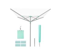 SONGMICS Rotary Washing Line, Clothes Lines for Outside, Foldable Clothes Airer, Outdoor Garden, with Clips and Protective Cover, 197 ft (60 m) Length, for 6 Loads of Laundry, Silver LLR308EZ01