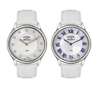 Rotary Women's Quartz Multi-Colour Dial Analogue Display and White Leather Strap LS02965/06/41