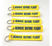Rotary13B1 REMOVE BEFORE FLIGHT Key Chain - Yellow/Blue 5 pieces
