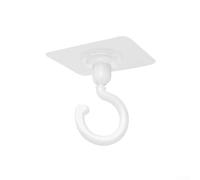 Rotatable 360° Ceiling Hook Having Strong Adhesive Backing for No-Drill Wall or Ceiling Mounting in Kitchen Bathroom Home Organization - Polystyrene 8.5 X 7.5 X 8.5 Centimeters(White)