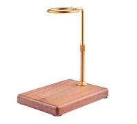 Rotatable and Height Adjustable Coffee Dripper Stand with Walnut Wood Base for Pour Over Brewers in Coffee Shops and Home Brewing Applications (goldA)