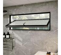 Rotatable Bathroom Window Household, Indoor Old House Replacement Windows Customizable, Loft/Basement/Hotel/Shed Storm Windows(Black,80x40cm/31.5x15.7in)