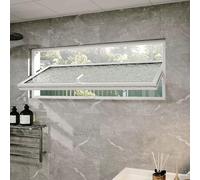 Rotatable Bathroom Window Household, Indoor Old House Replacement Windows Customizable, Loft/Basement/Hotel/Shed Storm Windows(White,55x40cm/21.7x15.7in)