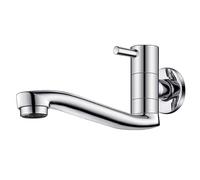 Rotatable Brass Bathroom Basin Faucet - Single Handle Wall Mounted Sink Tap, Chrome Finish, 30cm - Modern & Stylish Bathroom Fixture for Easy Use