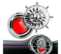 Rotatable Car Air Diffuser - ABS Fragrance Fan | Stylish Steering Wheel Design, Aromatherapy Clip for Car Air Vent, Orange/Blue/Red/Purple Scents