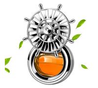Rotatable Car Air Diffuser - ABS Fragrance Fan | Stylish Steering Wheel Design, Aromatherapy Clip for Car Air Vent, Orange/Blue/Red/Purple Scents