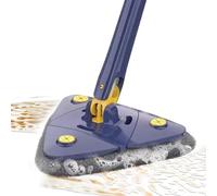 Rotatable Cleaning Mop - Adjustable Handle Mop, Triangular Head, Multi Wet Dry Duster, Rotating Extendable Design | for Residential Apartment Dormitory Household Floor Dusting Polishi