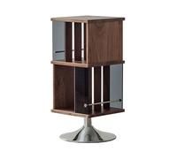 Rotatable Couch Side Table - Minimalist Retro Nightstand with 4-Way Storage Ideal for Living Room & Bedroom Modern Coffee Table for Small Spaces