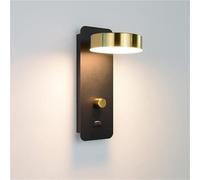 Rotatable Dimming Wall Sconce with USB Charging PortAdjustable Modern Bedside Lamp for Headboard Lighting Recessed Reading Light for Home Decor