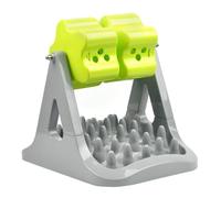 Rotatable Dog Automatic Food Dispenser, Compact ABS Green | Glass Dog Bowl, Portable Design, Easy to Clean, Feeding, Training Use, Single Piece