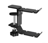 Rotatable Double Hook Headphone Holder for Desk or Wall Mount, Carbon Steel Cable Organiser with Protective Pads, Scratch-Resistant Metal Storage Rack for Earphones, Umbrellas,