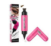 Rotatable Eyeliner Stamp,Long Lasting Eyeliner Stamp and Pencil Set for Precise Eye Makeup, Dual End Eyeliner Tool for Smooth Application and Defined Wings, Easy Use Makeup Kit (Brown)