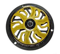 Rotatable Fan Cover 360° Positioning Motorbike Radiator Protector Lightweight Alloy Mesh Screen for Cooling Flow Guidance Direct Install(Yellow)