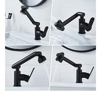 Rotatable Faucet Hot and Cold washbasin Full Copper Faucet, Black and Gold Booster