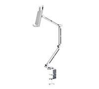 Rotatable Holder Stand Tablet Holder Multi-Angle Design Phone Clip Swivel Mount Desktop Aluminum Alloy Cantilever Bed Desk Home Live Folding Bracket Compatible with 4"-13" Phone Tablet (Silver)