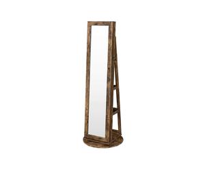 Rotatable Jewellery Cabinet, Rustic Brown