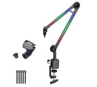 Rotatable LED Microphone Arm Stand LED Boom Arm Adjustable Microphone Stand for Professional Recording Home Studio Broadcasting