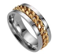 Rotatable Ring Stainless Steel Ring Ring Wedding Band For Men's Birthday Engagement Fathers' Day Valentine's Day 1Pcs Golden Excellent popular