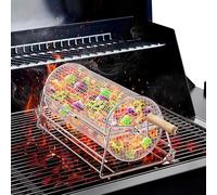 Rotatable Rolling Grill Baskets, 304 Stainless Steel, Even Cooking Nesting Grilling Net, BBQ Accessories Tools for Vegetables and Shrimp, Outdoor Camping, Gifts for Birthday/Men/Dad/Husband