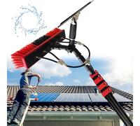 Rotatable Solar Panel Cleaning Brush with Squeegee, Extendable Lightweight Pole for Efficient Roof and Window Maintenance (5.4m