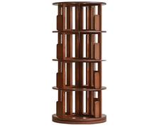 Rotatable Solid Wood Bookshelf Thickened Multi Layer Design Load Capacity Perfect for Living Room Bedroom Office Walnut Finish 130 x 45.5 cm