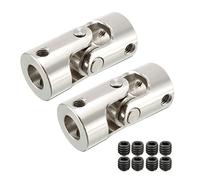 Rotatable Universal Coupling - 2pcs Universal Joint for 6mm-8mm & 4mm-10mm Bore Diameter Steering Gear U Joint Coupler M3 M4 Thread (8mm-10mm)
