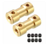 Rotatable Universal Steering Shaft, 2PCS M3 Thread 3x3mm Shaft Coupler Connector Adapter Gold Tone for RC Model Motor L20XD9 Airplane Boat Model