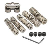 Rotatable Universal Steering Shaft, 4/5/6/8/10mm Boat Car Shaft Coupler Three-section Universal Joint Coupling Motor Connector With M3/M4 Screw Metal Cardan Joint(6mm-6mm)