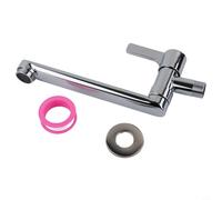 Rotatable Wall Mounted Sink Faucet With Extended Neck For Kitchen And Balcony, Stainless Steel Single Cold Water Tap With For Honeycomb Aerator To Prevent Splashing, Silver Finish 20cm Length(20cm)