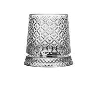 Rotatable Whiskey Glasses | with Coaster Elegant Old Fashioned Rotatable Drinking Cup,Bourbon Cocktail Drinking Glasses,for Dad Grandpa Husband Son Family Friends