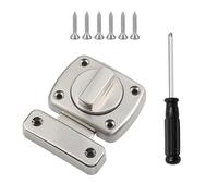 Rotate Bolt Latch Door Latche, Stainless Steel Gate Bathroom Door Lock, Door Bolts for Internal Doors with Screwdriver for Left and Right for Balcony Toilet Window Furniture Pet Gate