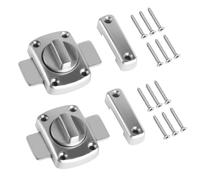 Rotate Bolt Latch Door Latches, 2 PcsDoor Bolts for Internal Doors, Anti Theft Protection Rotate Bolt Latch Lock for Bathroom Window Cupboard Cabinet Door Latches(Silver), with Screws