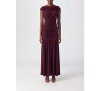 ROTATE Draped Jersey Midi Dress with V-Neck and Ruched Waist - Size: 38 - female