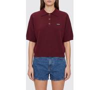 ROTATE Knitted Polo Shirt in Wool and Mohair Blend with Contrast Logo - Size: M - female