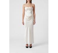 ROTATE Long Satin Bustier Gown with Square Neckline and Draped Waist - Size: 38 - female