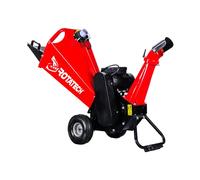 Rotatech 7HP Petrol Wood Chipper 100mm Heavy Duty Garden Shredder Mulcher - Self-Feeding Chipper for Branches up to 4 Inches