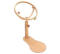 Rotated Embroidery Frame Stand, 21cm Hands Freed Embroidery Hoop Holder Round Wooden Needlework Lap Stand for DIY Arts Craft