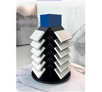 Rotating 3-Sided Tile Sample Display Stand, Ceramic & Quartz Rack for Exhibitions - Showcase Stone & Glass Plates Effectively