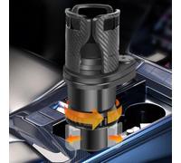 Rotating 360 Degree Car Mounted Water Cup Holder with Adjustable 1 to 2 Split Double Layer for Various Cup Sizes and Secure Hold in Car Slots (Carbon fiber)