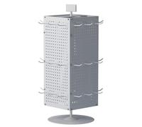 Rotating 360° Metal Display nd with 40 Hoo JewelShowcase Rack Perforated Artisanal Display Support for Retail Perfect for Merching Accessories