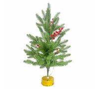 Rotating Artificial Christmas Tree w/Music String Lights Gold Stand Battery Operated Green Fake Trees 2.2ft Realistic Holiday Décor Gifts for Indoor Christmas Advent Calendar New Year