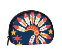 Rotating asteroid Coin Purse - Coin Pouch Mini Change Purse for Coins, Keys, Lipstick and Essentials with Zipper Closure, Red And White Feathers, One Size, Fashion