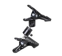 Rotating Ball Head Reverse Mount Double Head Super Clamp for Photography and Video Studio Supports Equipment Up to 5lbs Flexible Setups Heavy Duty Double Head Photography Clamp Rotating Head Reverse