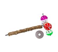 Rotating Ball Wood Perch StandFor Parrots Mental Stimulation And Nails Trimming Cage Enrichment And Training Accessory Perch Toy With Rotating Balls