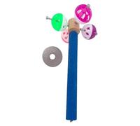 Rotating Ball Wood Perch StandFor Parrots Mental Stimulation And Nails Trimming Cage Enrichment And Training Accessory Rotating Bells Ball Bird Perch