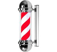 Rotating Barber Pole Lamp for Hair Salon, Wall Mount Indoor Outdoor Use, Classic Sign Fixture